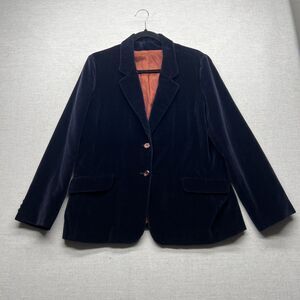 Vintage Kirkland Hall Preppy Corduroy Blazer Jacket Women's 14 (M/L) Blue Office
